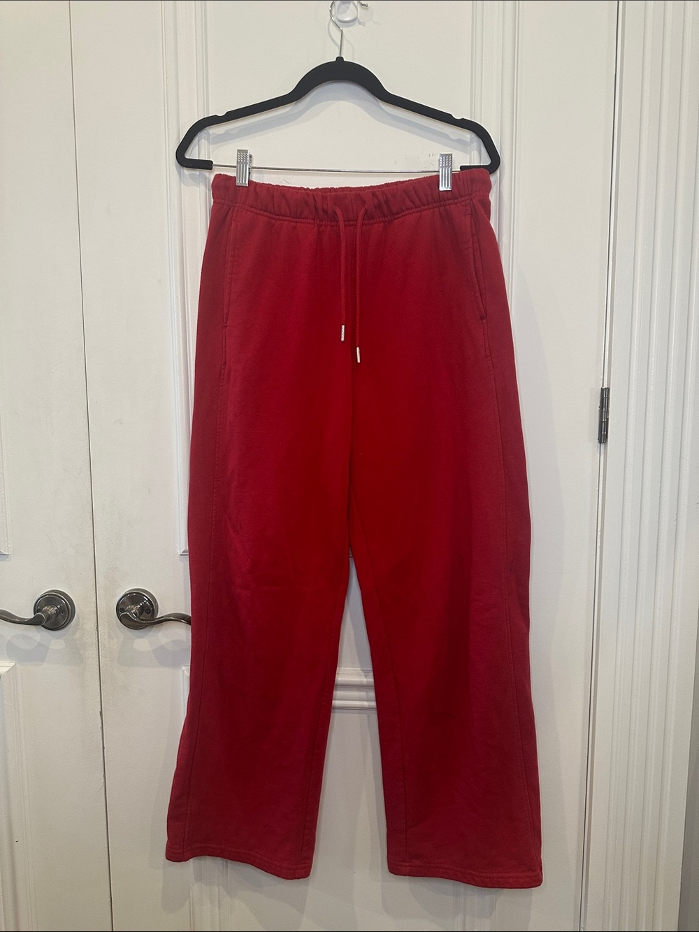 Garage Red Drawstring Wide-Leg Joggers